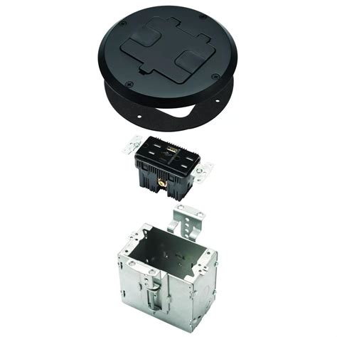 RACO Floor Box Kit 6239ACBK Black 15A/125V 